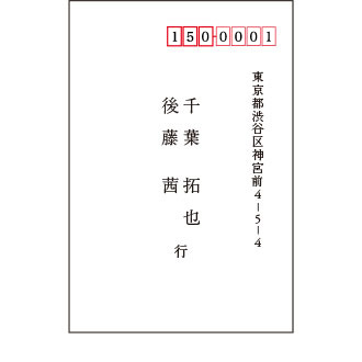 宛名が1ヶ所の場合(同居の例)