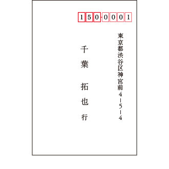 宛名が1ヶ所の場合(1ヶ所で受けとる例)